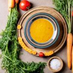 wholesome vegetable soup with warm sour dough bread