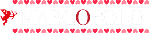 Marco Polo Logo surrounded by hearts for Valentine's Day.